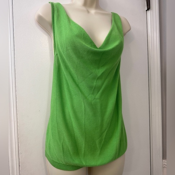 Etcetera Green Knit Tank Top Sleek & Sustainable Sleeveless Knitwear Size Small - Picture 4 of 11